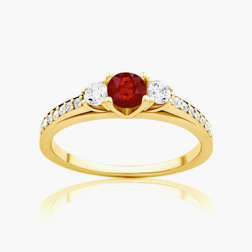 Pierścionek Red Passion: złoty, rubin